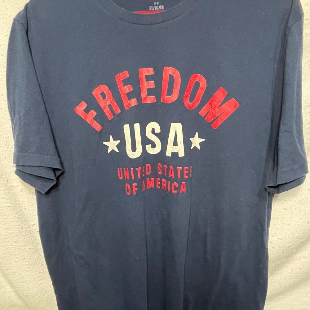 Under Armour Freedom USA Tee - Navy and Red